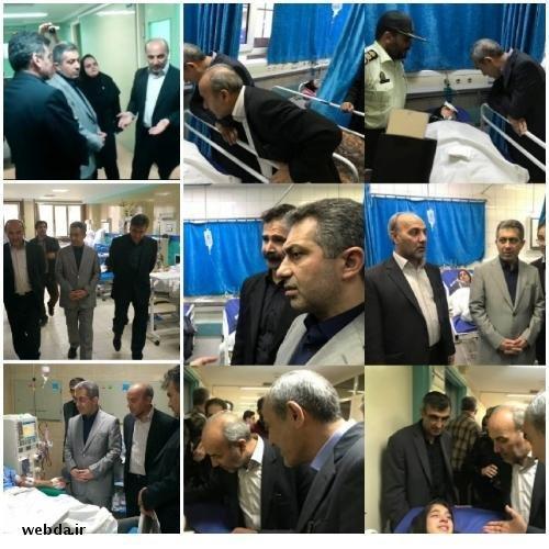 عیادت معاون درمان وزارت بهداشت از مصدومین حادثه اتوبوس دانش آموزان تبریز