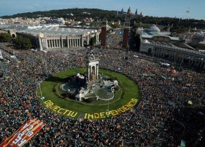 تظاهرات دراسپانیا برای حمایت از استقلال کاتالونیا
