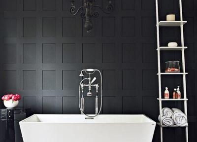 استفاده از رنگ های سیاه و سفید در طراحی حمام
